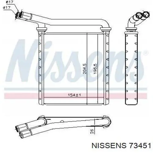 73451 Nissens radiador de calefacción