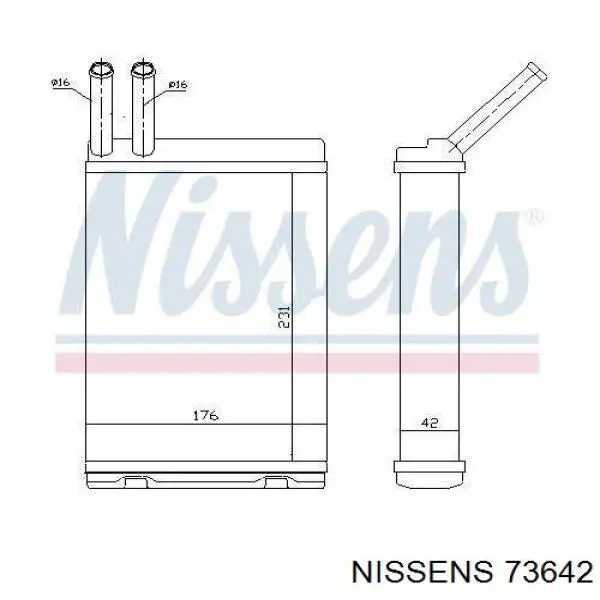 73642 Nissens radiador de calefacción