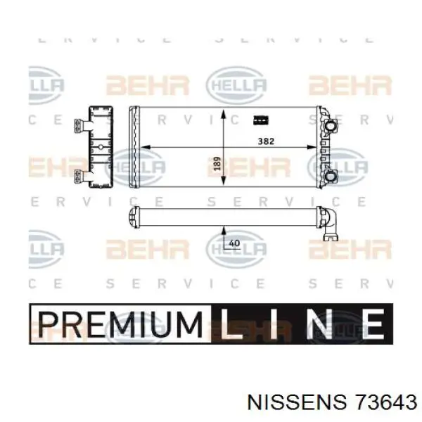 73643 Nissens radiador de calefacción