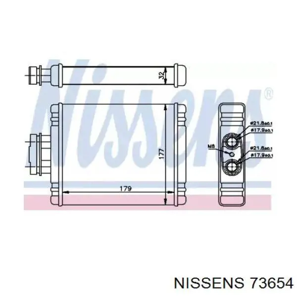Radiador de calefacción Nissens 73654 precio, desde 27,84 EUR
