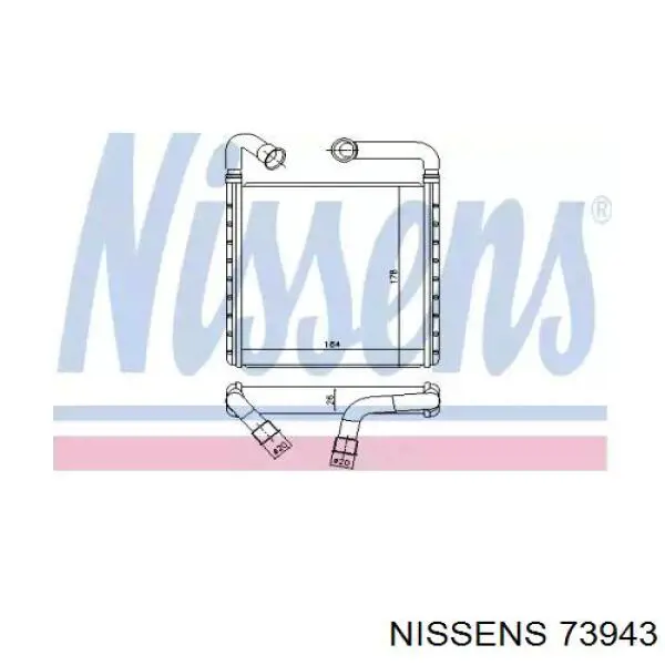 Radiador calefacción 73943 Nissens
