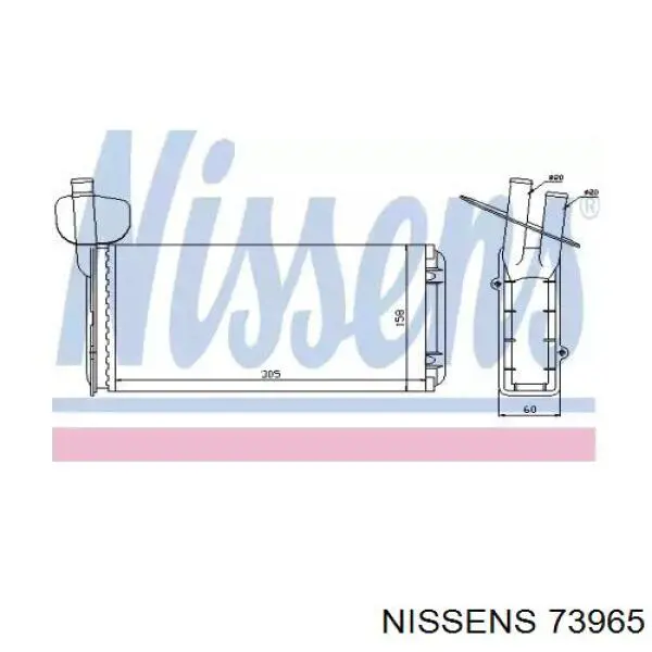 Radiador de calefacción Nissens 73965 precio, desde 20,16 EUR