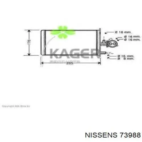 73988 Nissens Radiador interior