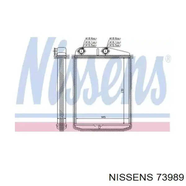 Radiador calefacción 73989 Nissens
