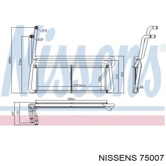 75007 Nissens radiador de calefacción