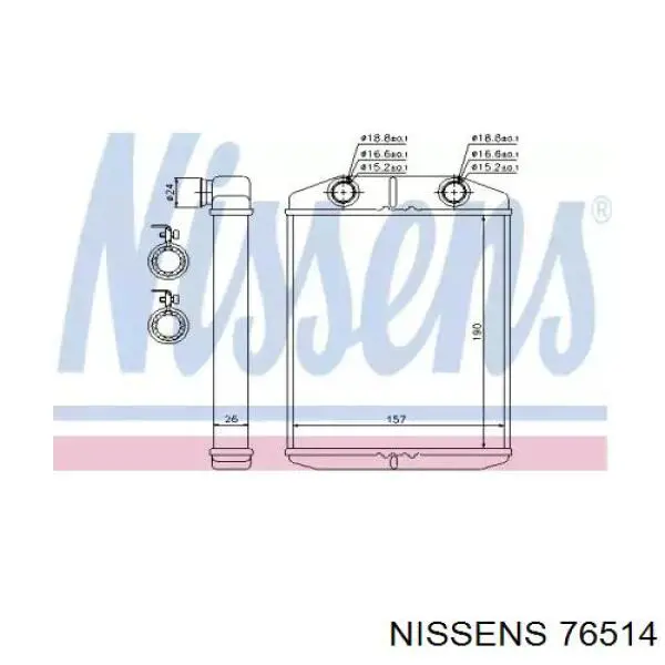 Radiador calefacción 76514 Nissens