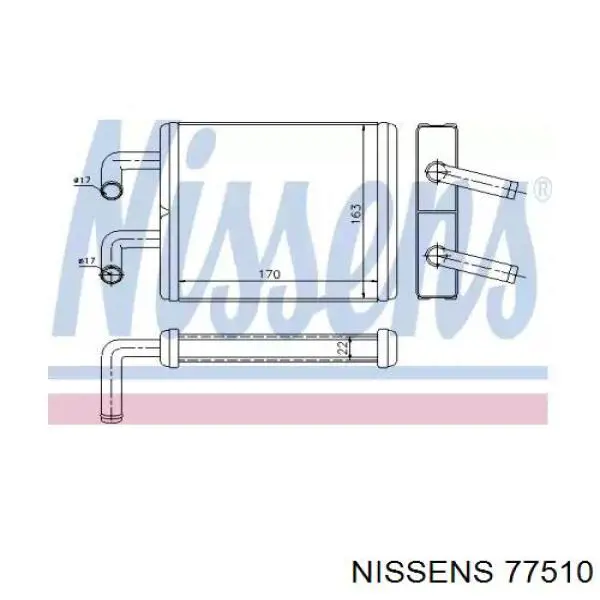 Radiador de calefacción Nissens 77511 precio, desde 35,48 EUR