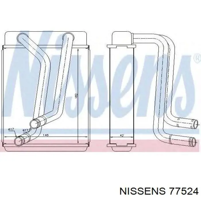 77524 Nissens Radiador interior