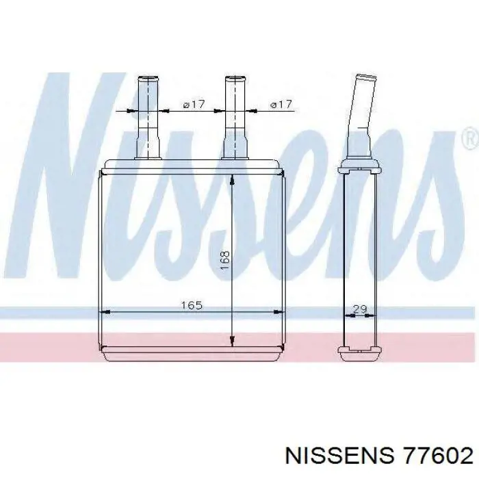 77602 Nissens radiador de calefacción