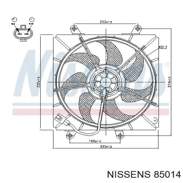 85014 Nissens motor ventilador del radiador