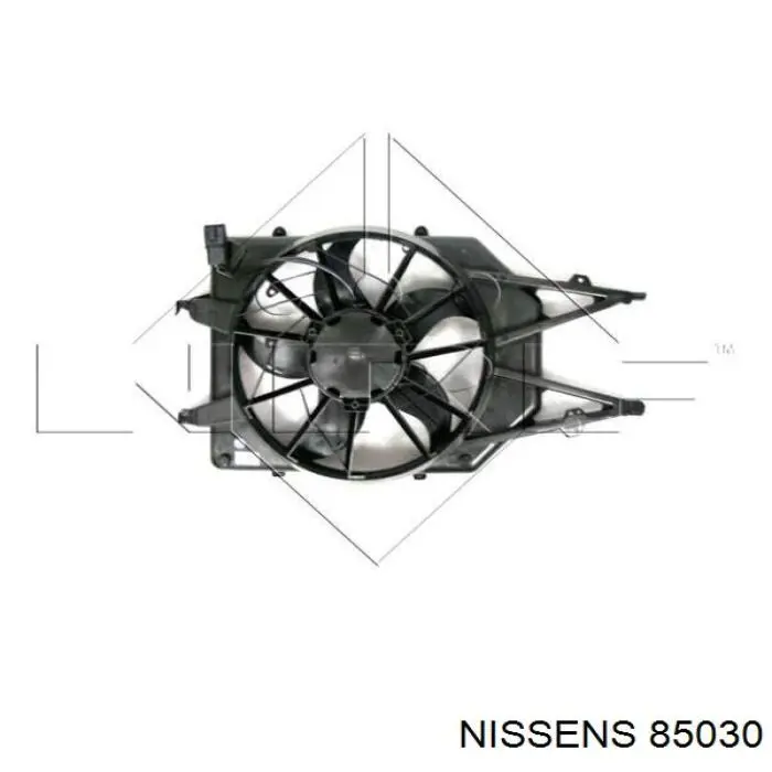 85030 Nissens difusor de radiador, ventilador de refrigeración, condensador del aire acondicionado, completo con motor y rodete