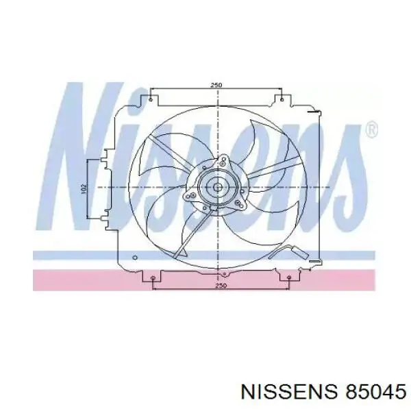 85045 Nissens difusor de radiador, aire acondicionado, completo con motor y rodete