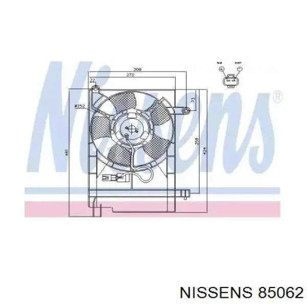 85062 Nissens difusor de radiador, aire acondicionado, completo con motor y rodete