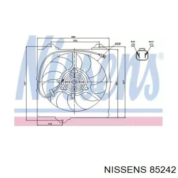 85242 Nissens rodete ventilador, refrigeración de motor derecho