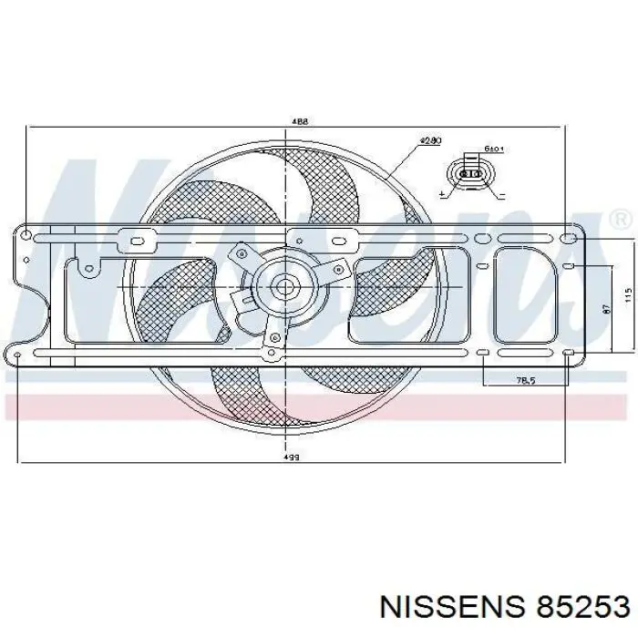 Rodete ventilador, refrigeración de motor Nissens 85253