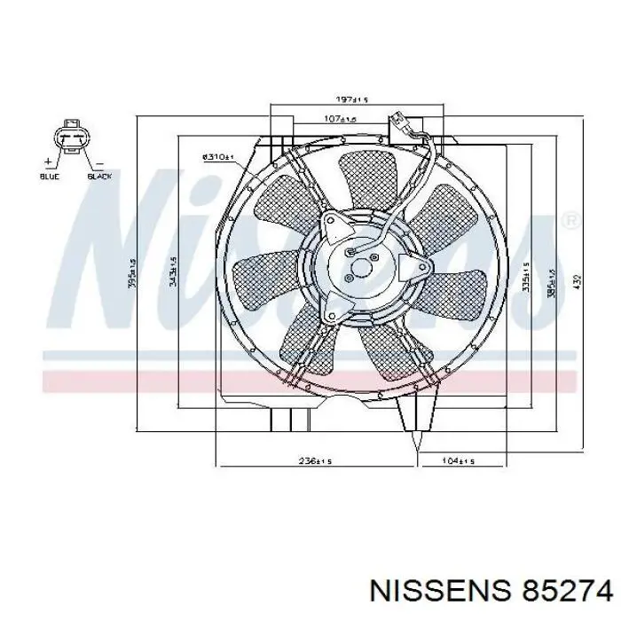 Difusor de radiador, ventilador de refrigeración, condensador del aire acondicionado, completo con motor y rodete Mazda Premacy (CP)