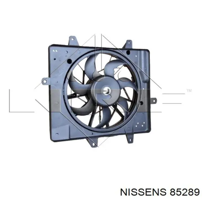 85289 Nissens difusor de radiador, ventilador de refrigeración, condensador del aire acondicionado, completo con motor y rodete