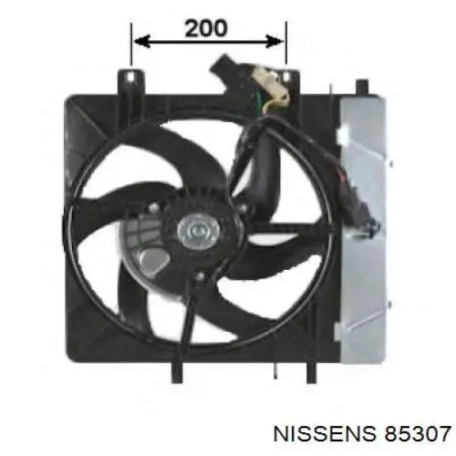 85307 Nissens difusor de radiador, ventilador de refrigeración, condensador del aire acondicionado, completo con motor y rodete