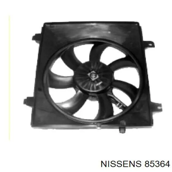 85364 Nissens difusor de radiador, ventilador de refrigeración, condensador del aire acondicionado, completo con motor y rodete