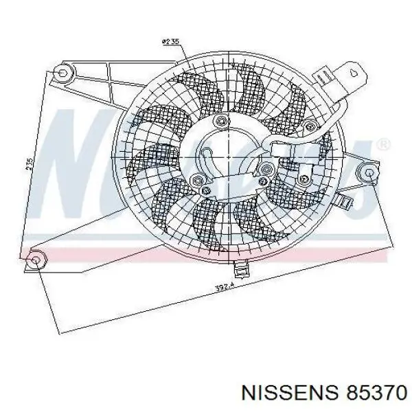 85370 Nissens difusor de radiador, aire acondicionado, completo con motor y rodete