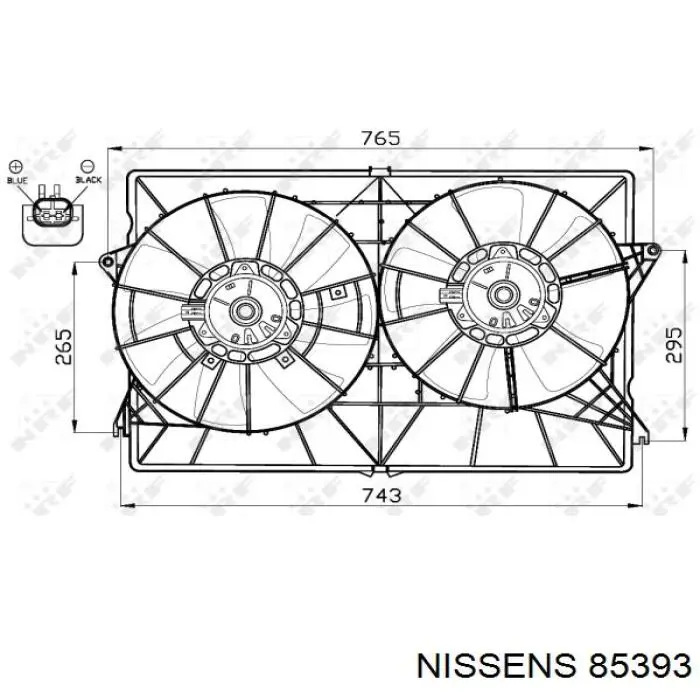 Ventilador, refrigeración motor Nissens 85393 precio, desde 193,79 EUR