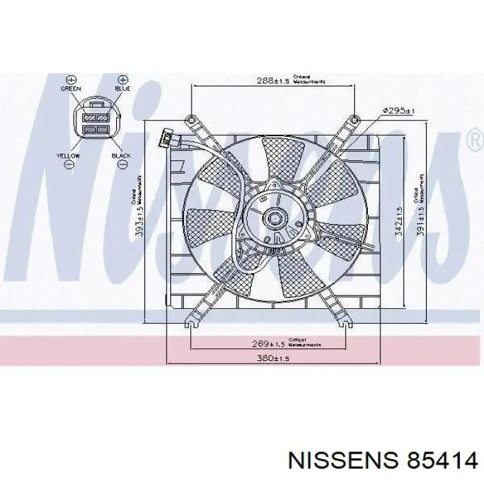 85414 Nissens difusor de radiador, ventilador de refrigeración, condensador del aire acondicionado, completo con motor y rodete