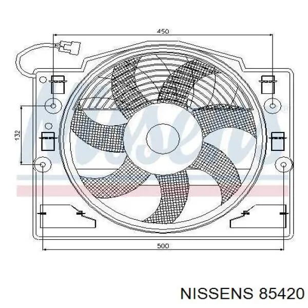 85420 Nissens difusor de radiador, ventilador de refrigeración, condensador del aire acondicionado, completo con motor y rodete