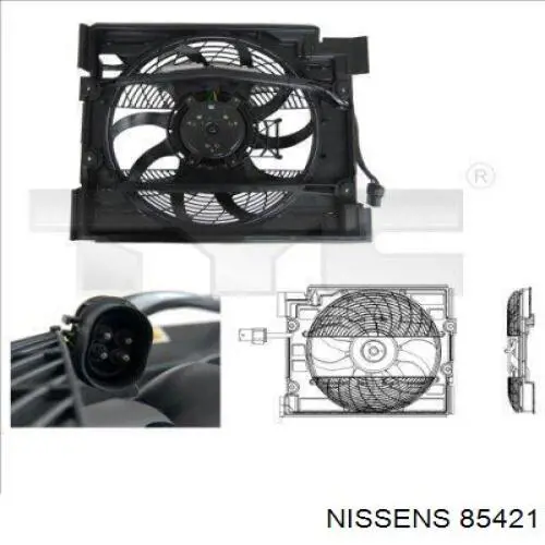 Comprar 85421 Nissens Difusor del radiador del aire acondicionado con ventilador y motor