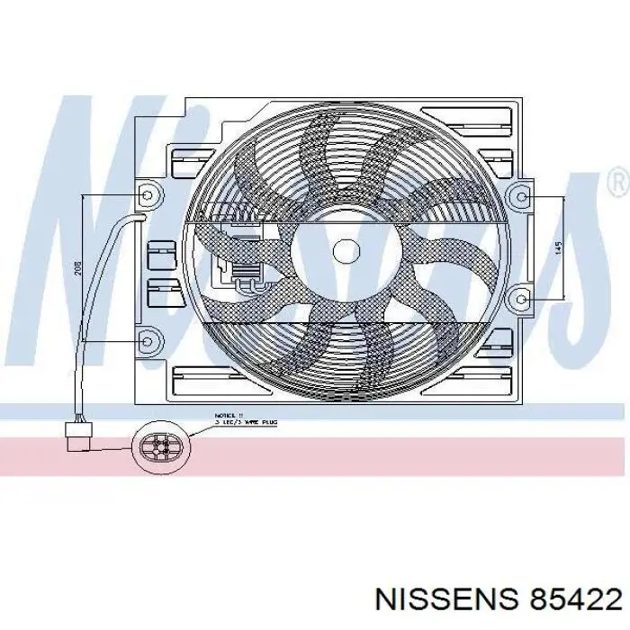 Difusor del radiador del aire acondicionado con ventilador y motor 85422 Nissens