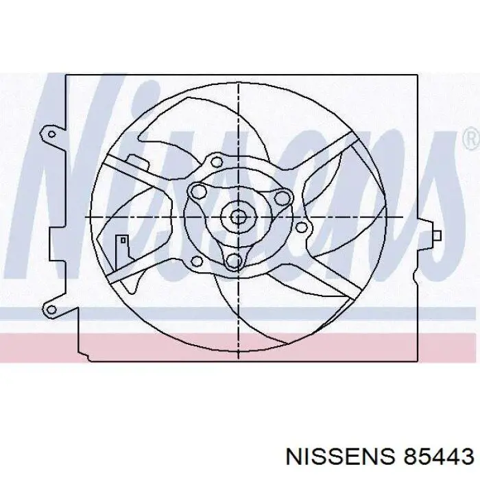 85443 Nissens difusor de radiador, ventilador de refrigeración, condensador del aire acondicionado, completo con motor y rodete