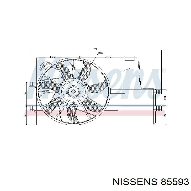 Ventilador (rodete +motor) refrigeración del motor con electromotor completo Mitsubishi Colt 6 (Z3A)