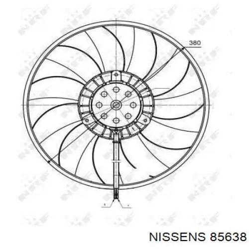 Ventilador izquierdo del radiador de refrigeración 85638 Nissens