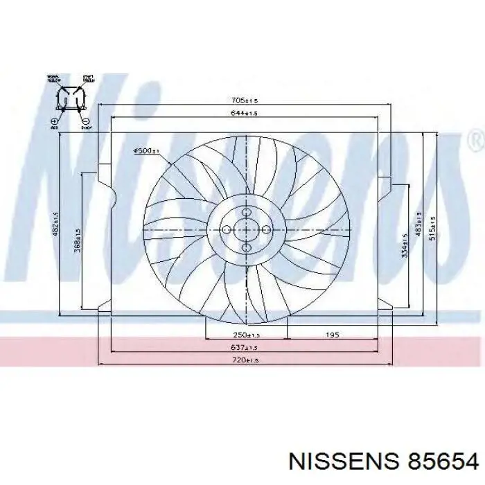 Ventilador de radiador 85654 Nissens