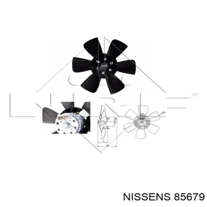 85679 Nissens ventilador (rodete +motor refrigeración del motor con electromotor derecho)