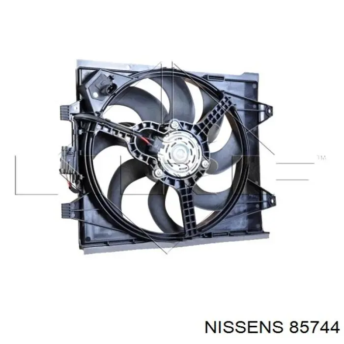 85744 Nissens difusor de radiador, ventilador de refrigeración, condensador del aire acondicionado, completo con motor y rodete