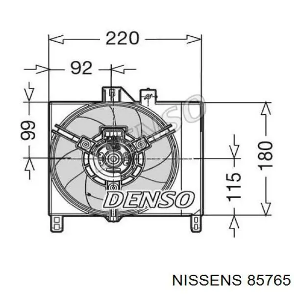 85765 Nissens difusor de radiador, ventilador de refrigeración, condensador del aire acondicionado, completo con motor y rodete