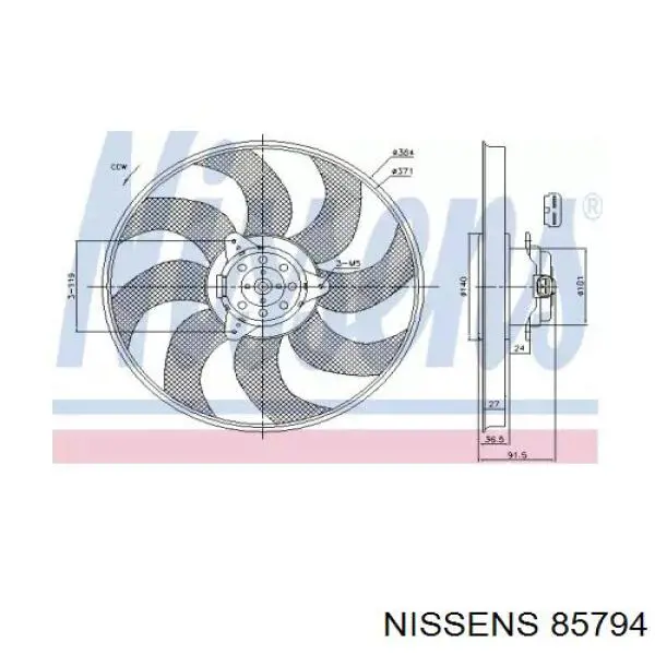 85794 Nissens ventilador del motor