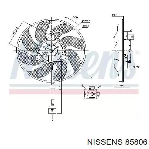 85806 Nissens ventilador del motor