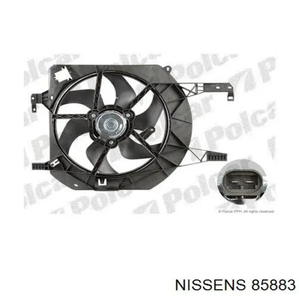 85883 Nissens difusor de radiador, ventilador de refrigeración, condensador del aire acondicionado, completo con motor y rodete
