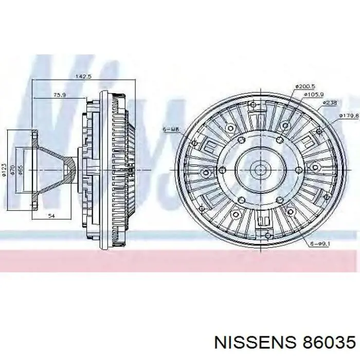 86035 Nissens embrague, ventilador del radiador