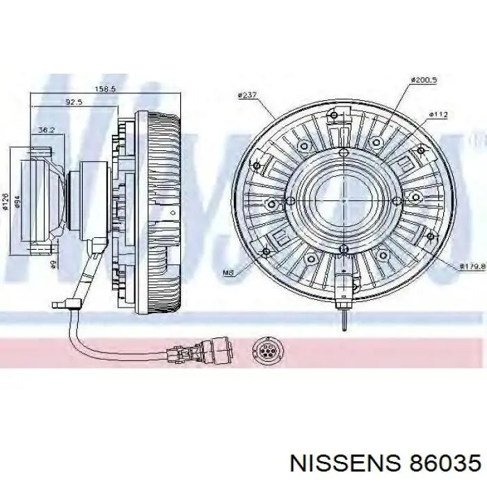 Embrague, ventilador de refrigeración Nissens 86035 precio, desde 164,79 EUR