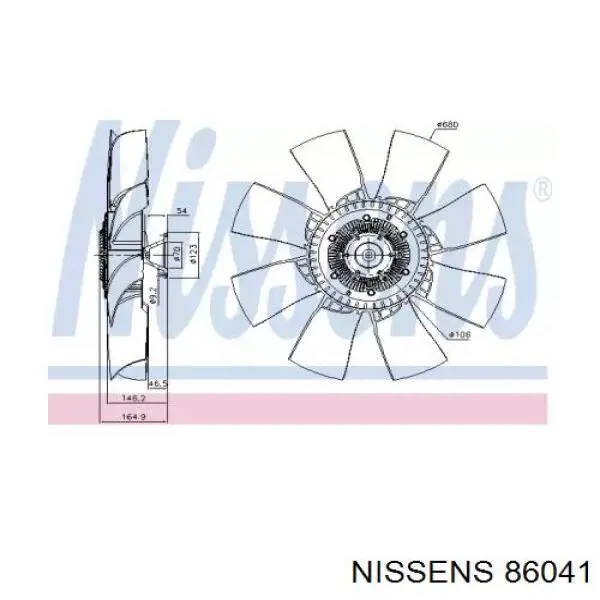 86041 Nissens rodete ventilador, refrigeración de motor