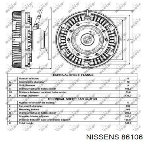 Comprar 86106 Nissens Embrague viscoso de ventilador
