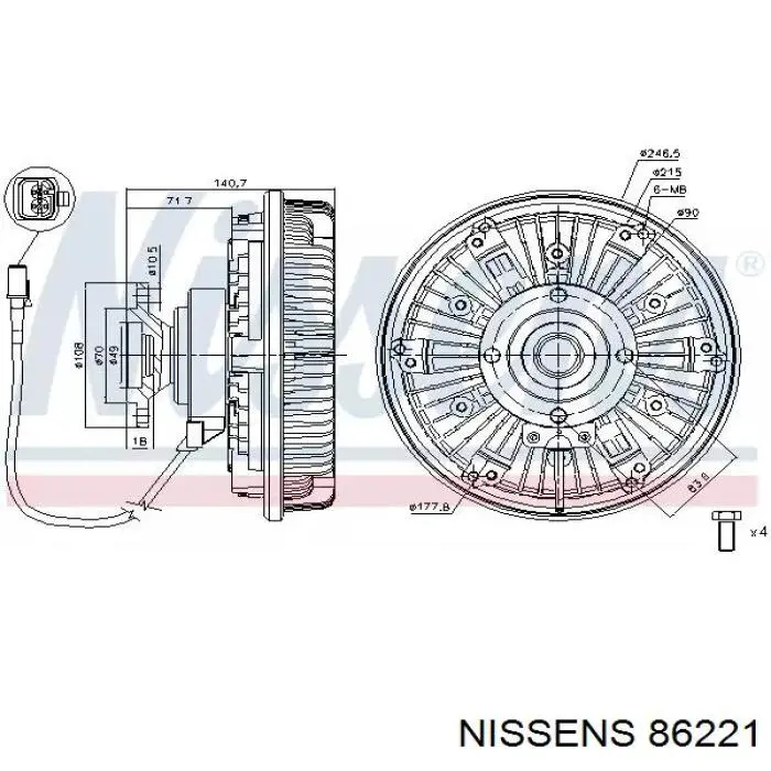 86221 Nissens Embrague viscoso