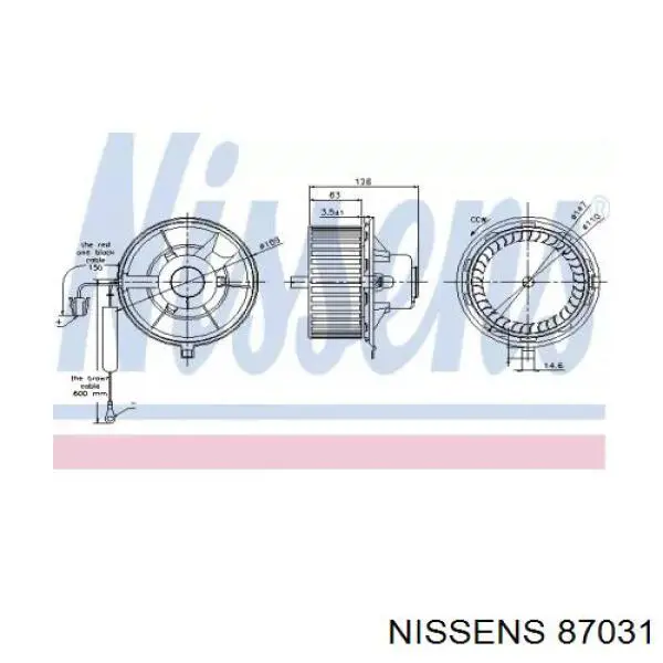 87031 Nissens motor eléctrico, ventilador habitáculo