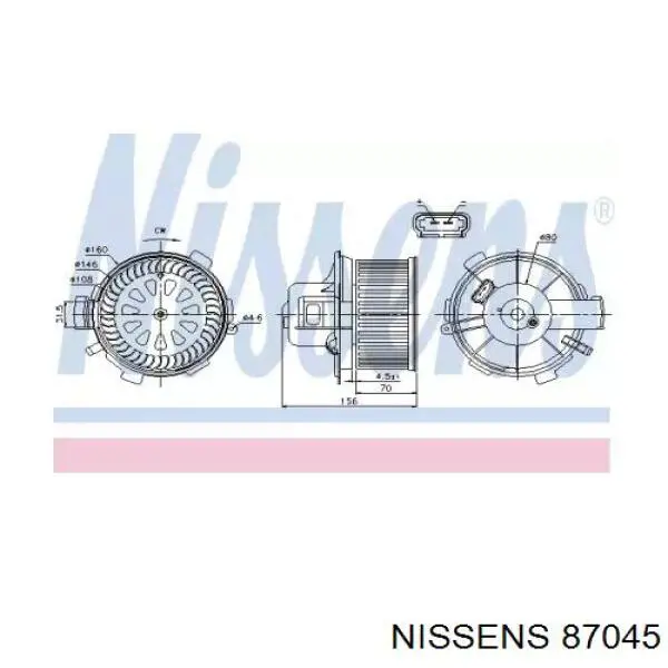 87045 Nissens motor eléctrico, ventilador habitáculo