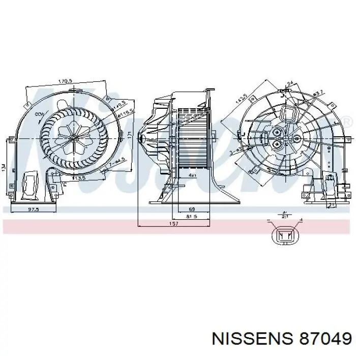 87049 Nissens motor eléctrico, ventilador habitáculo