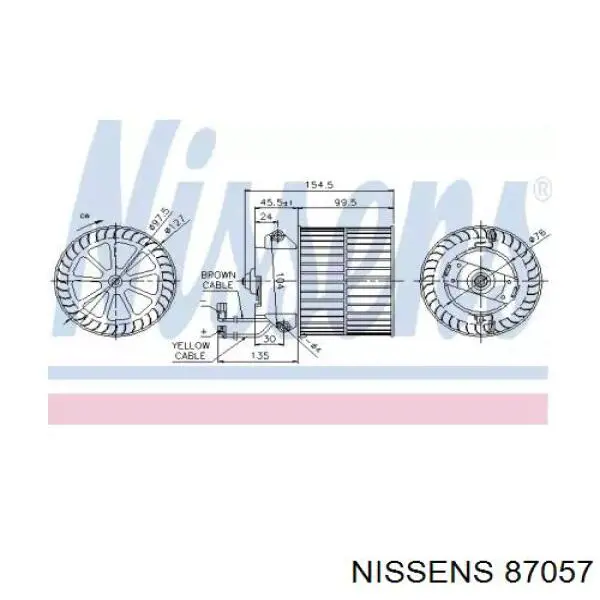 Ventilador de calefacción Nissens 87057 precio, desde 53,72 EUR