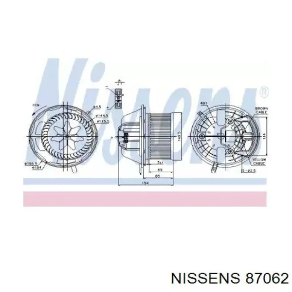 Ventilador habitáculo 87062 Nissens