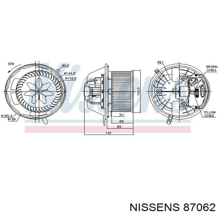 87062 Nissens motor eléctrico, ventilador habitáculo